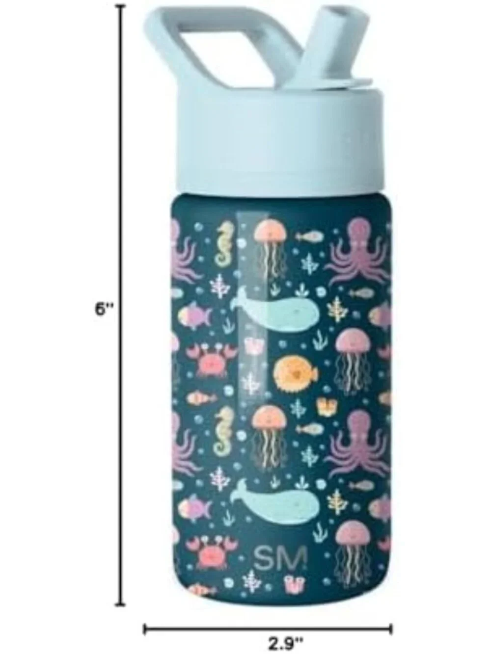 Under the Sea Kids Water Bottle & Toddler Cup - 14oz Leak-Proof Design